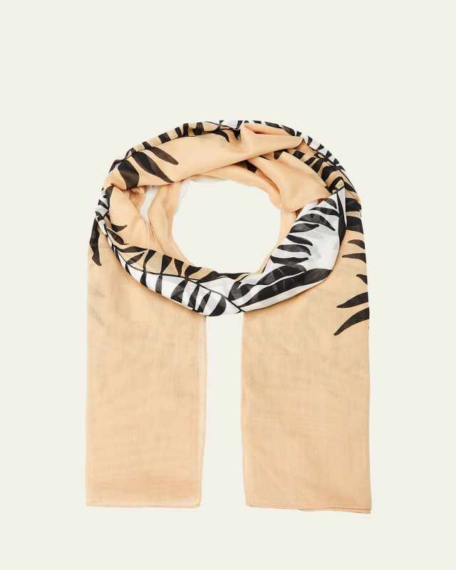 Water Leaves Cotton Scarf